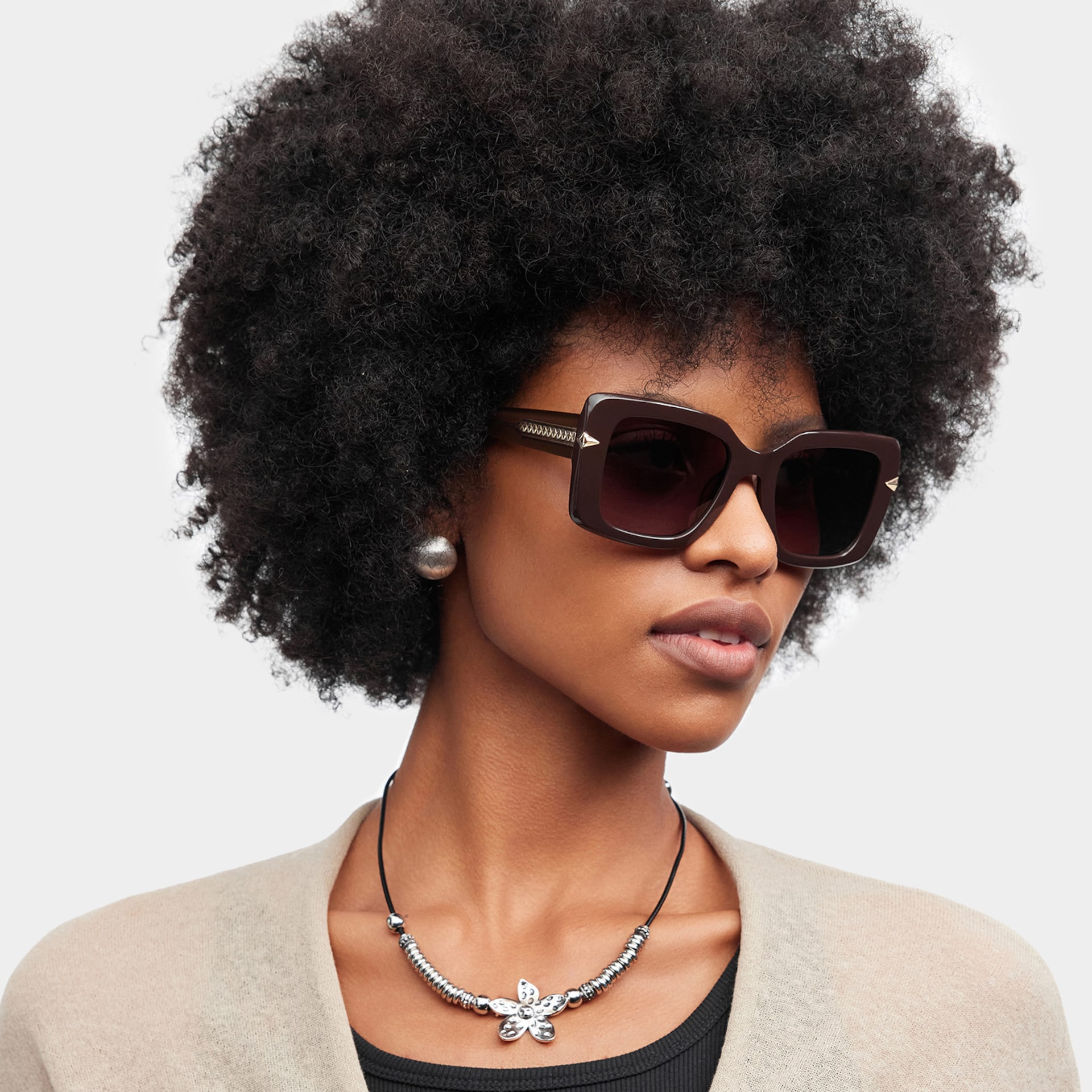 Neon Square Brown Polarized Sunglasses1