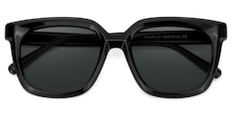 Lark Square Black Polarized Sunglasses1