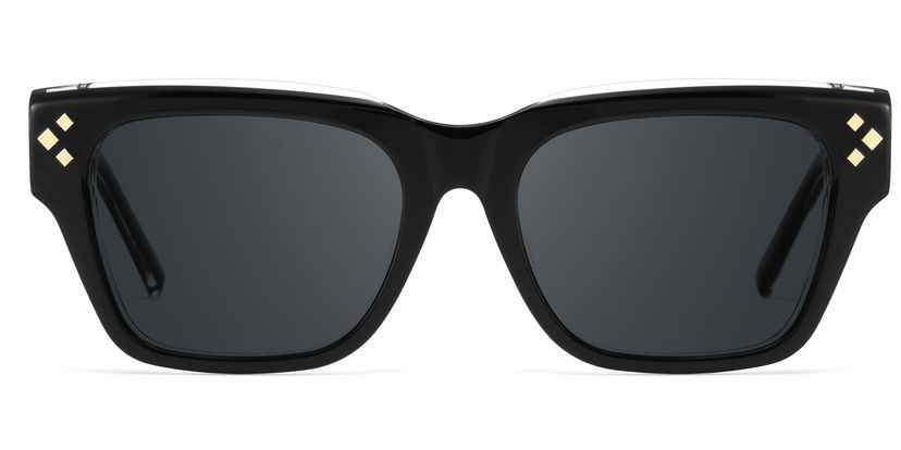 Marlowe Rectangle Black Polarized Sunglasses