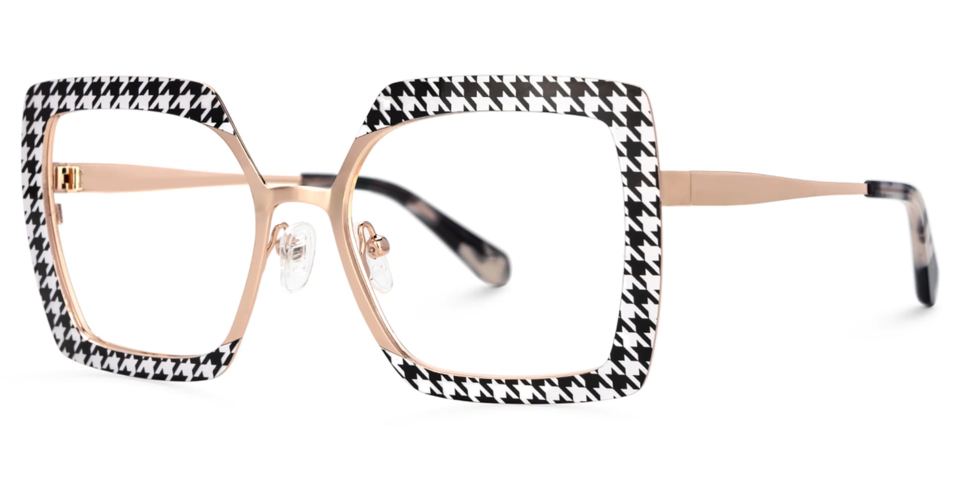 Women Square Sharron Houndstooth Glasses | Zeelool1