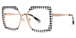 Sharron Square Houndstooth Glasses1