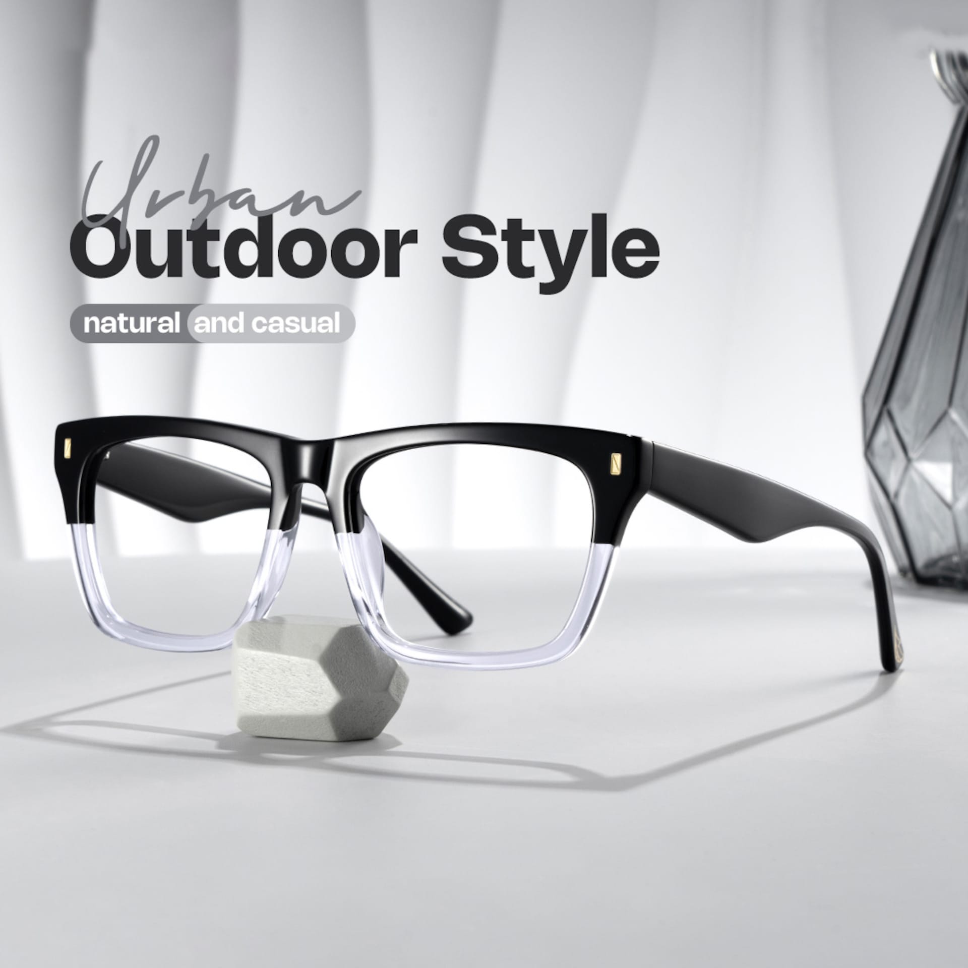 Rectangular Spectacle Frames with Brown Blue Color0