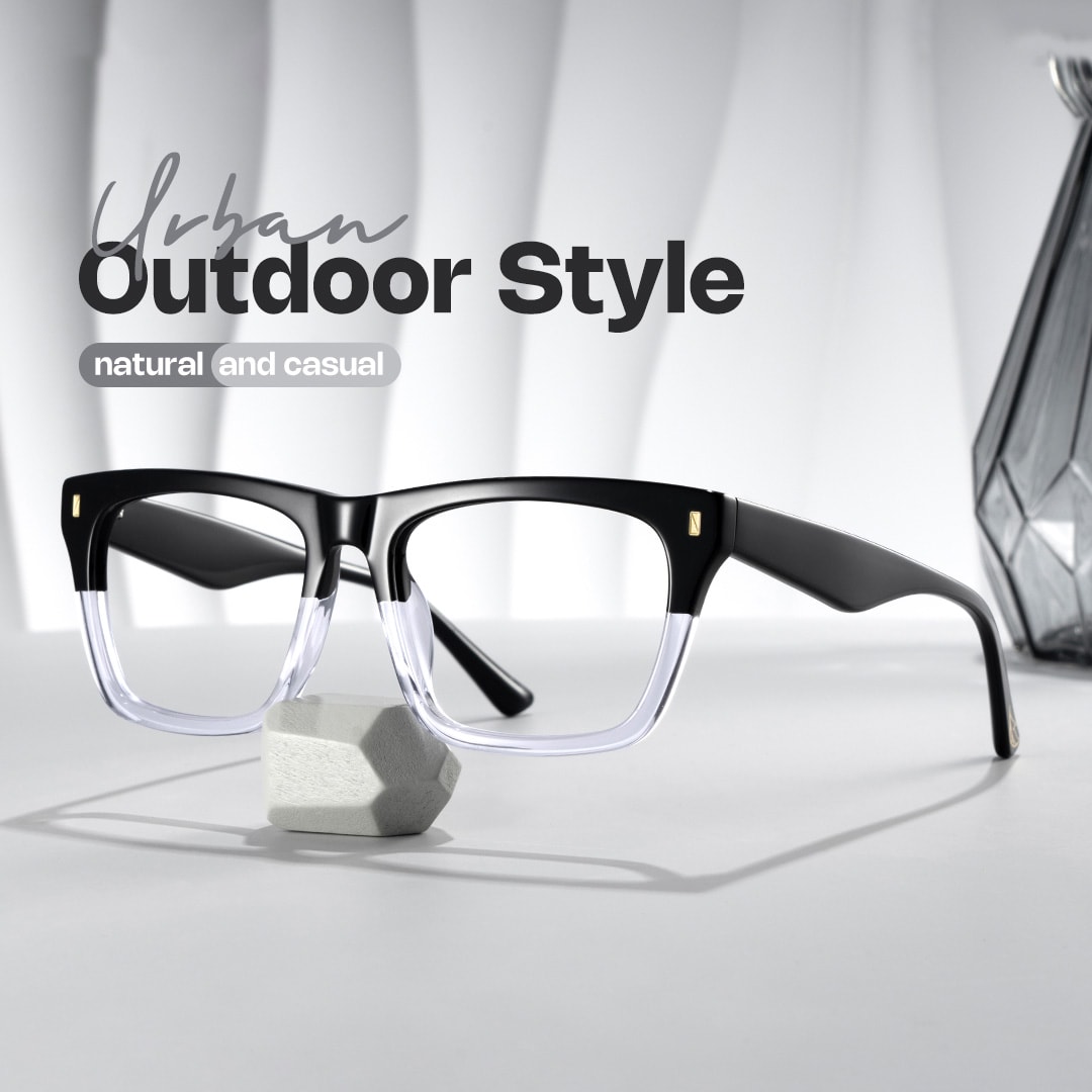 Rectangular Spectacle Frames with Brown Blue Color0