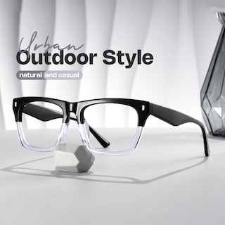 Brookins Rectangle Black Crystal Glasses0