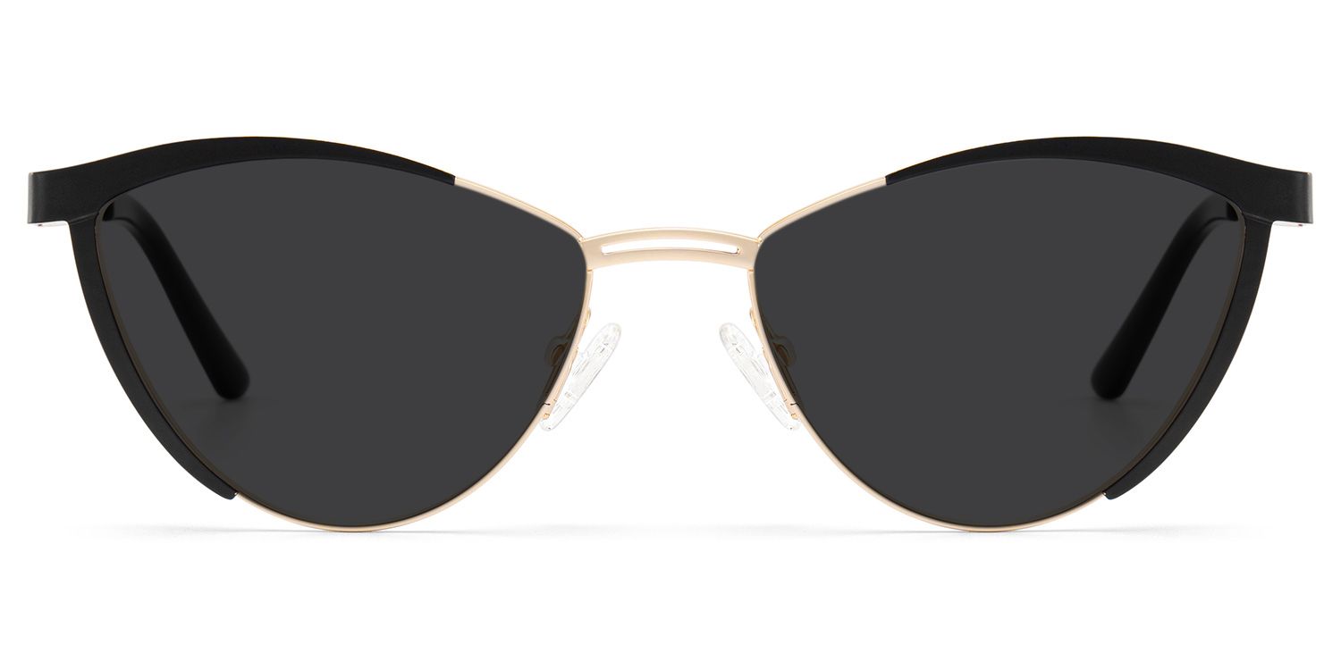 Zeelool Women's Cat eye Black Metal Prescription Glasses