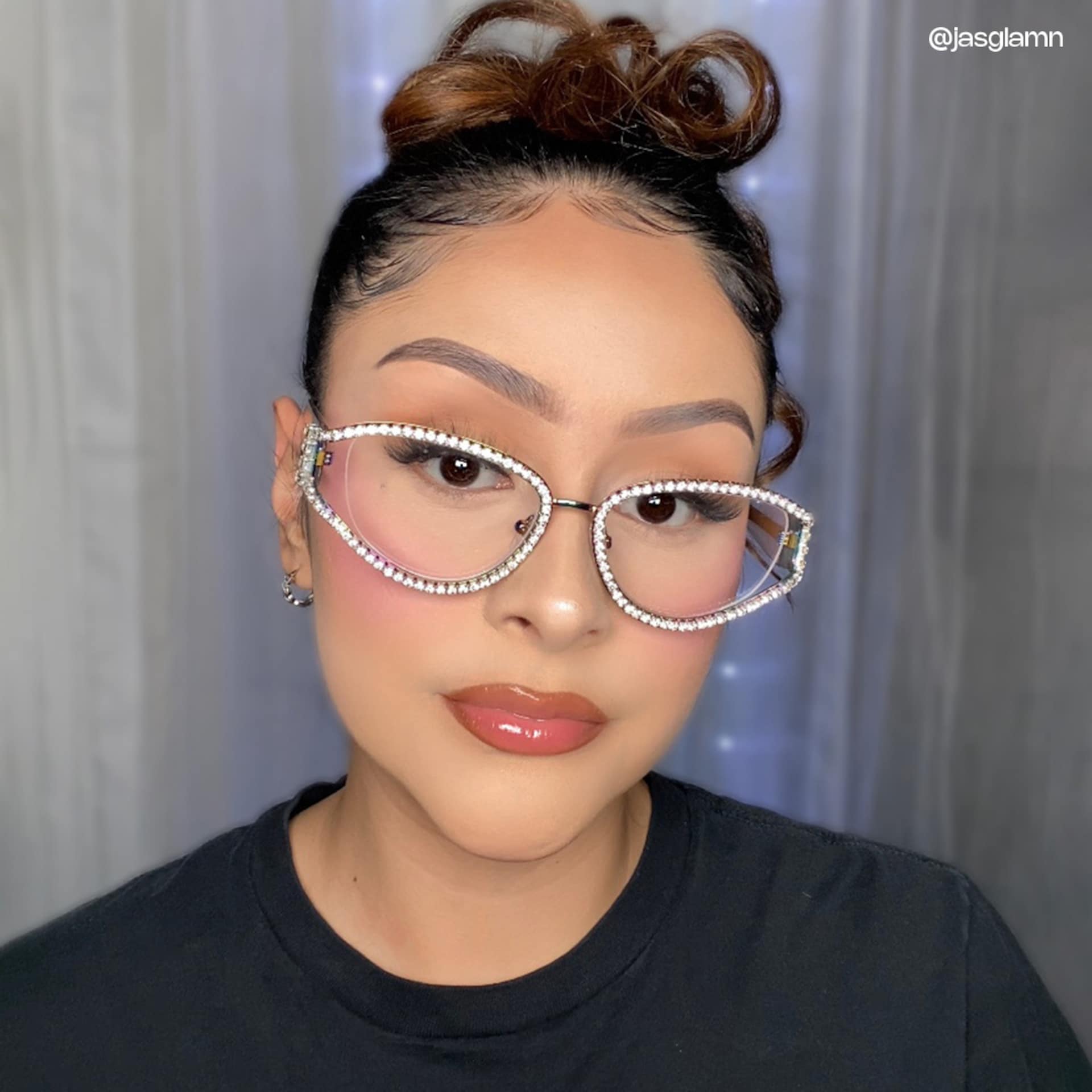 Ladies's Cat Eye Glasses With Shiny Diamonds6