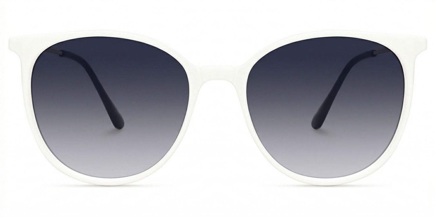 Chanty White Round Sunglasses to Frame Your Face | ZEELOOL0