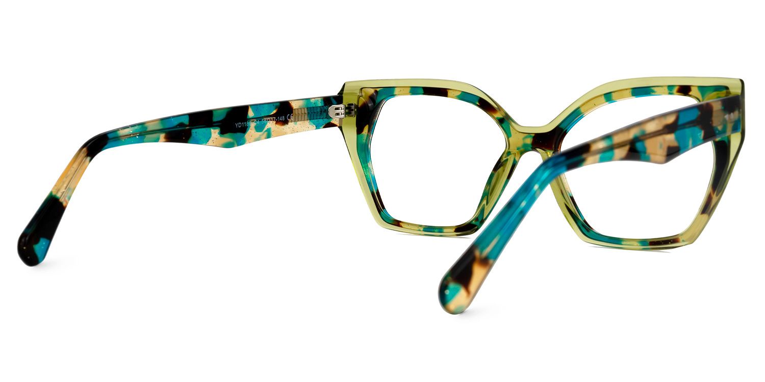 Smoaks Geometric Green Glasses