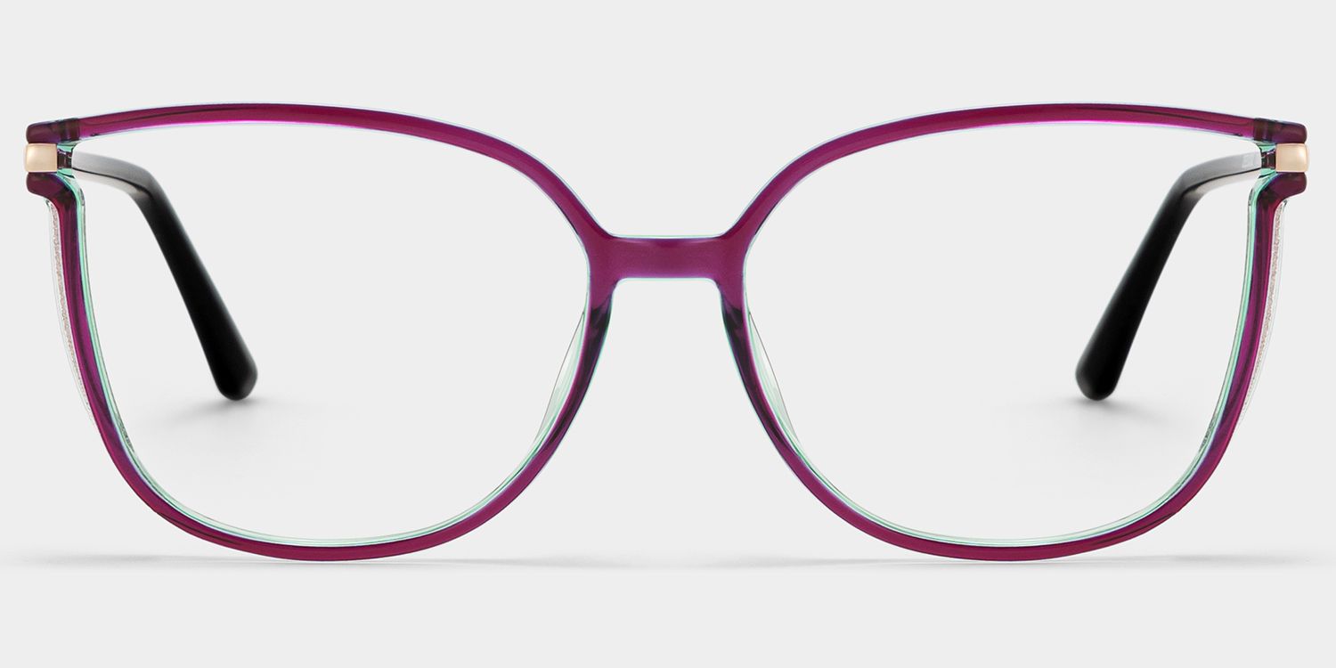 Rodz Square Purple Frame Glasses | Zeelool1
