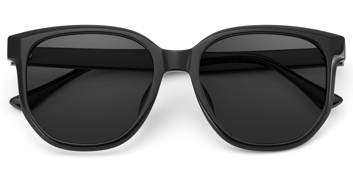Mirage Black Geometric Polarized Sunglasses for Driving | ZEELOOL1