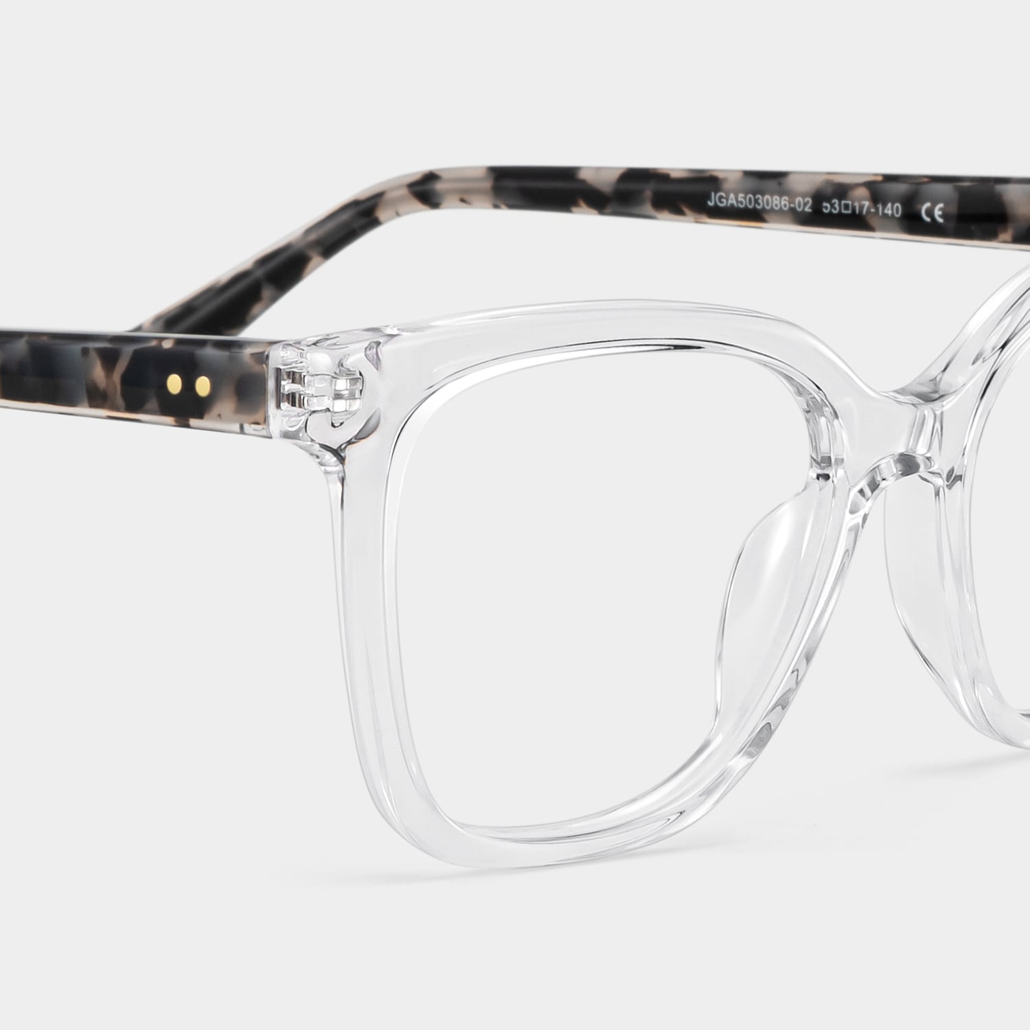セージ a.sama 38 Sage Crystal Frame Glasses with Rectangle Frame Online | ZEELOOL