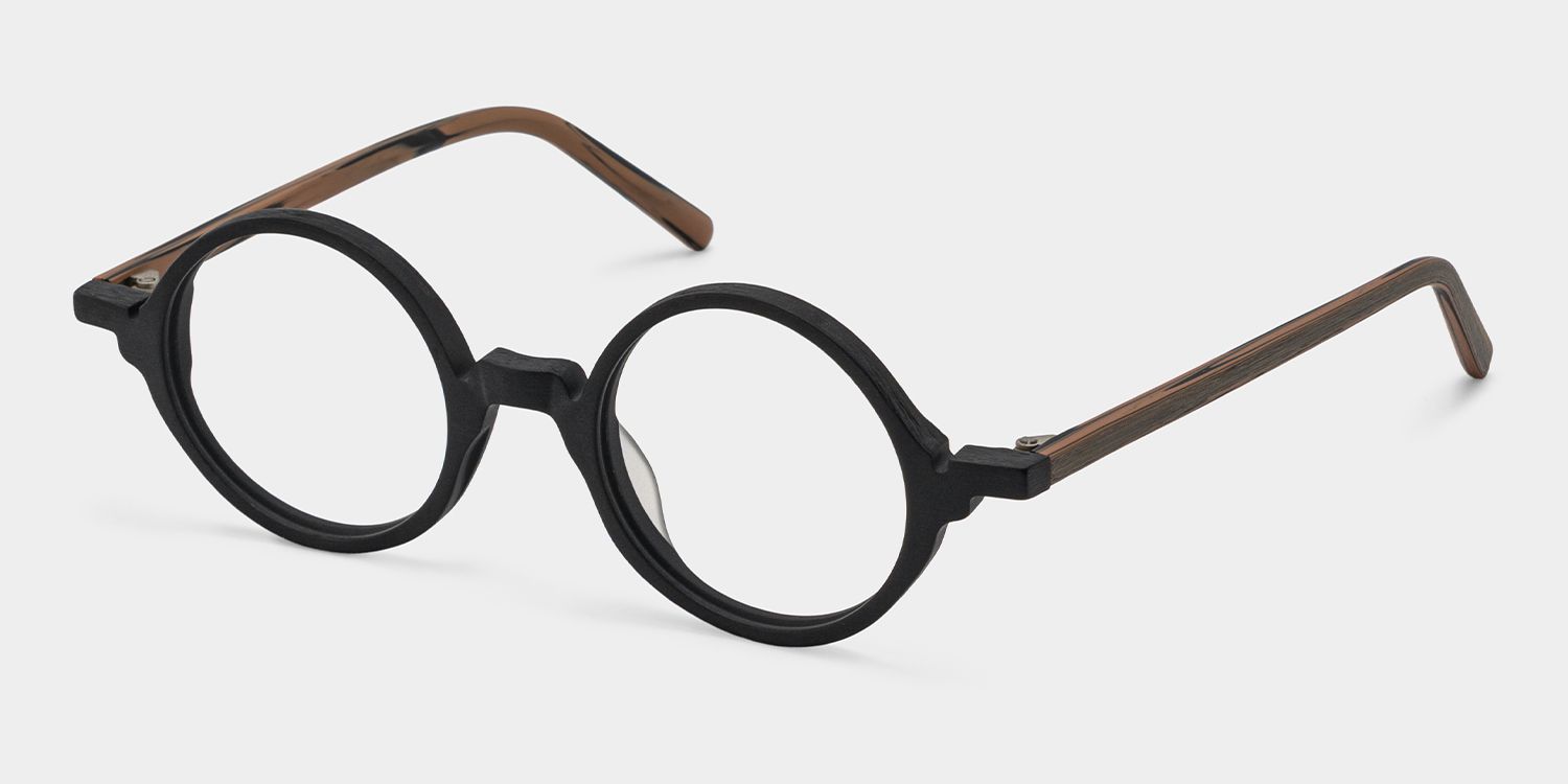 Otto Round Black Glasses Eyeglasses and Acetate Frames2