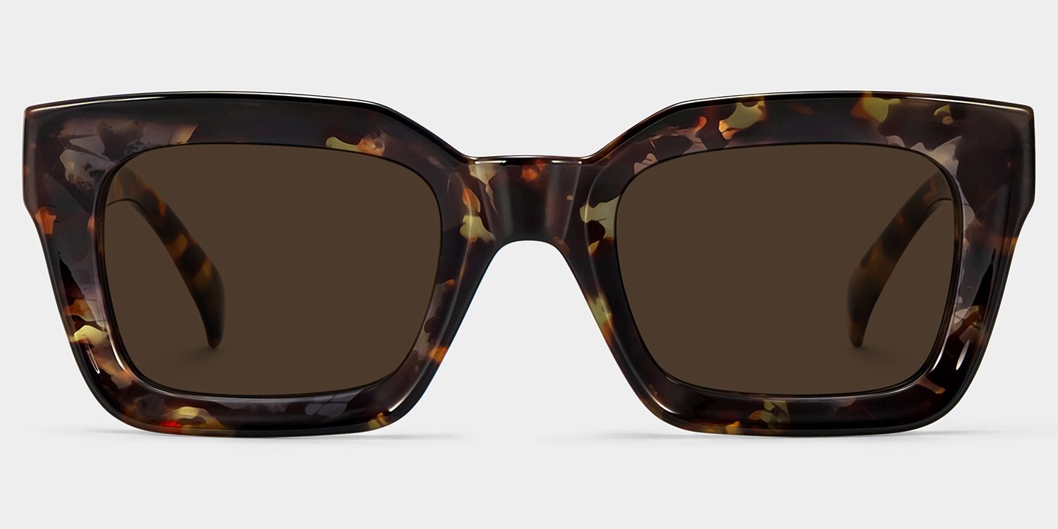 Nevaeh Plastic Tortoise Square Frame Sunglasses | ZEELOOL0