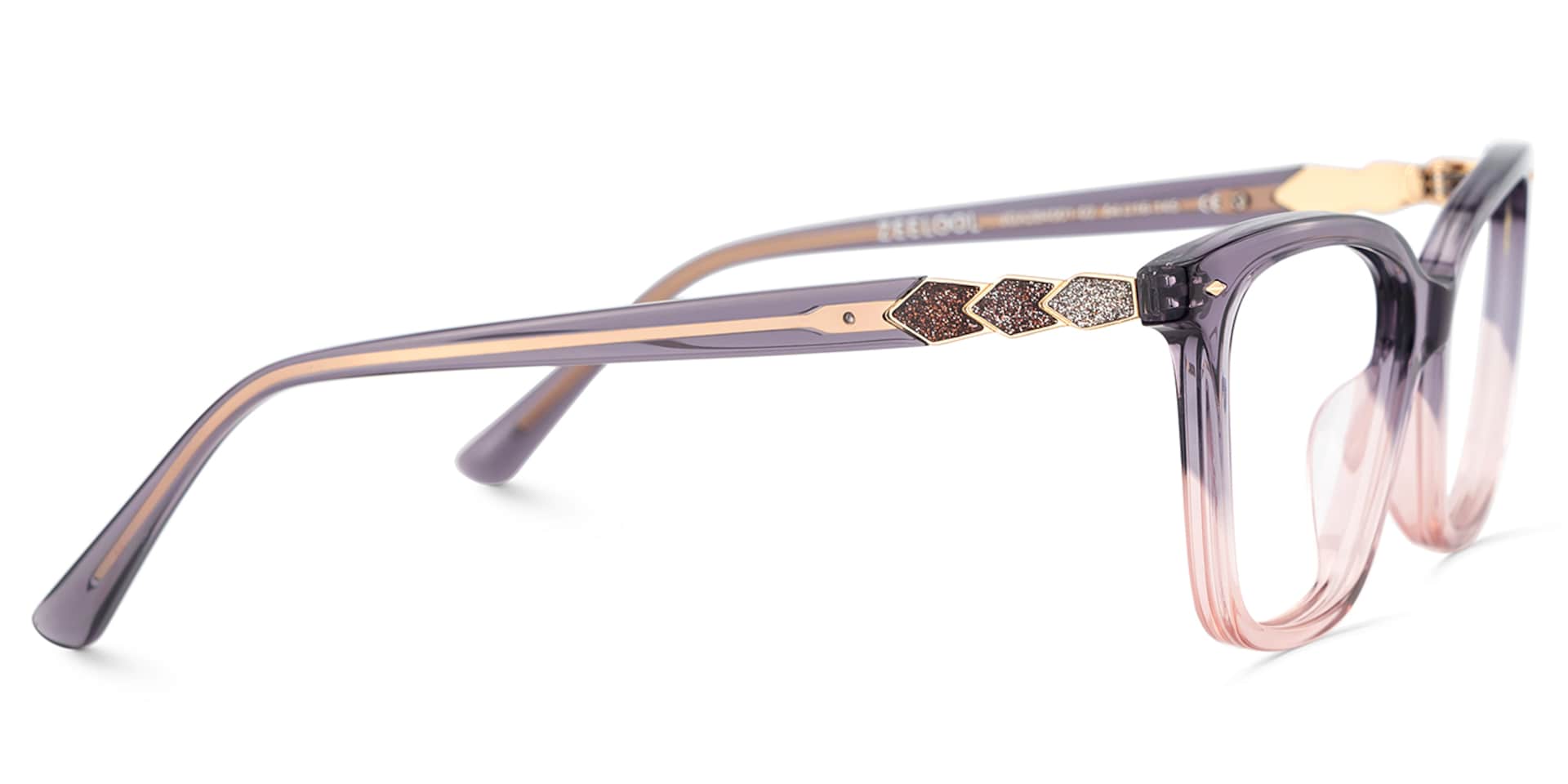 Theo Acetate Two-tone Frame Glasses with Square Shape | Zeelool4