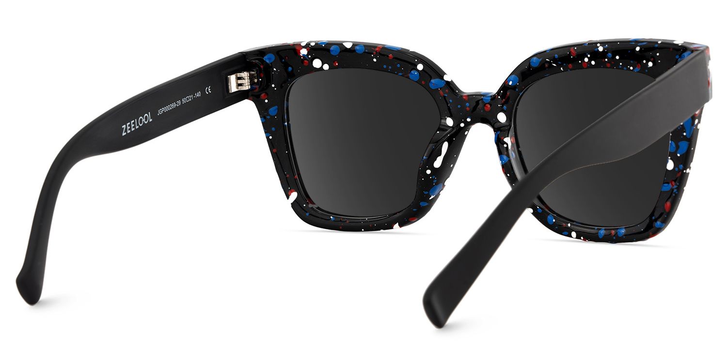 Malcolm Large Square Nerdy Glasses with Colorful Dots on The Frame4