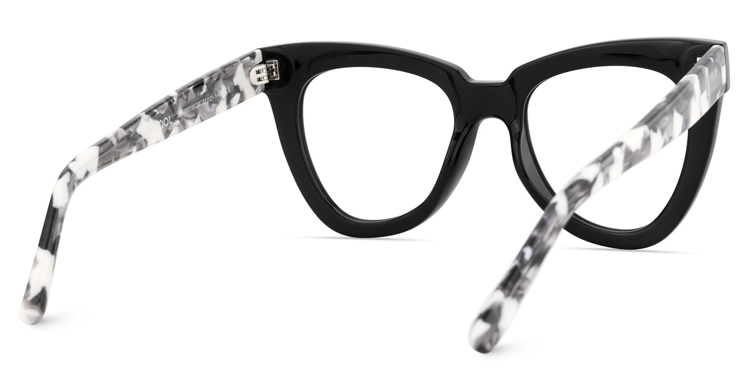 Yaser Cateye Black Glasses5
