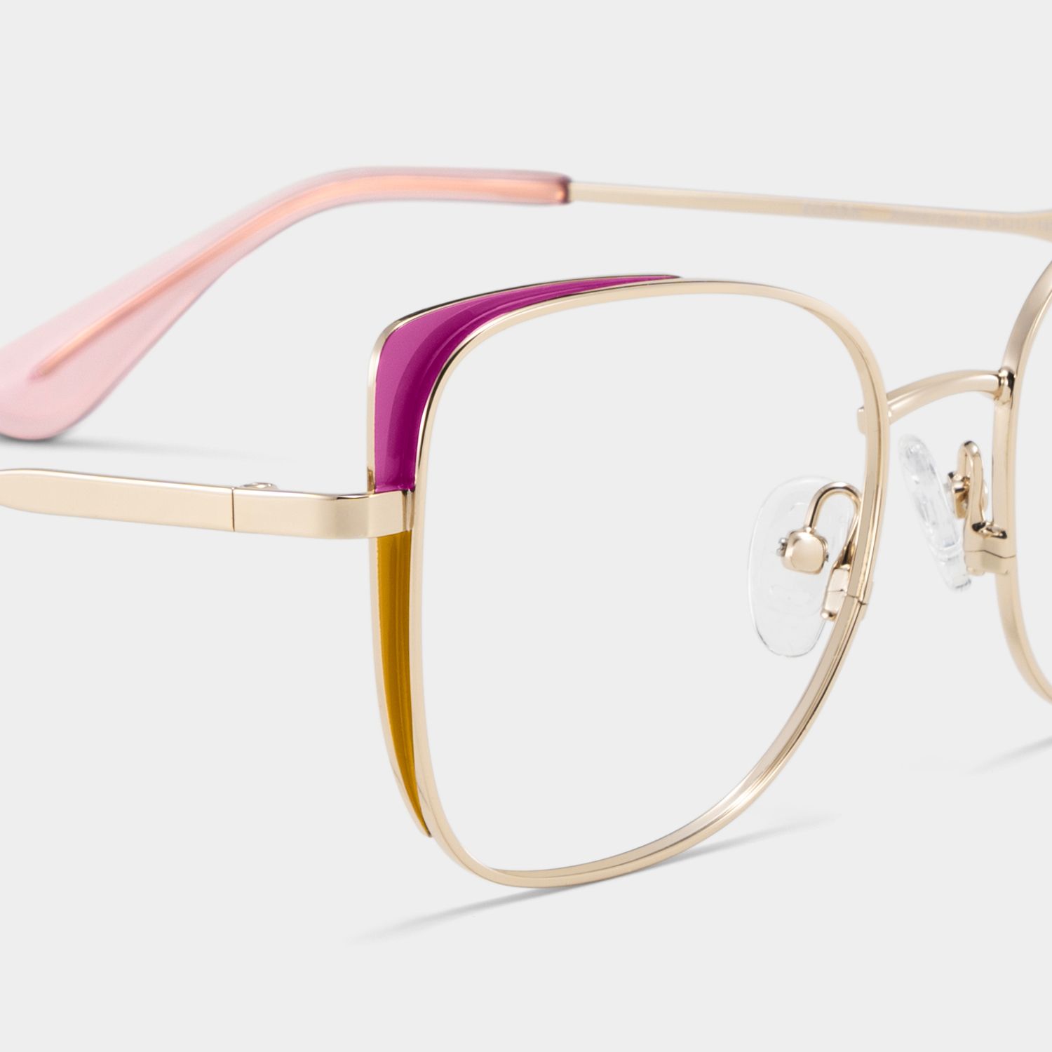 Tessa Pink Gold Frame Glasses with Cat eye Frame Online | ZEELOOL5
