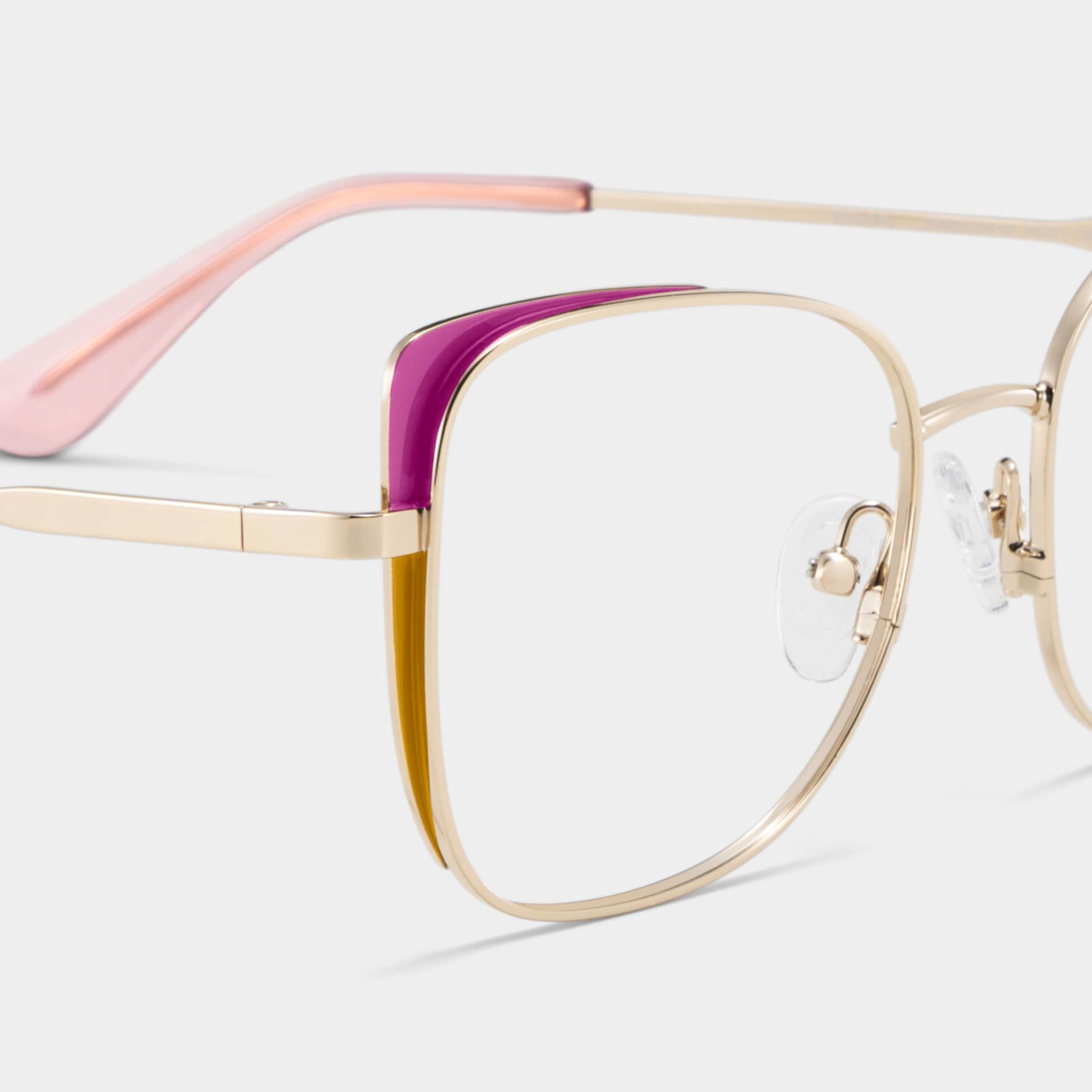 Tessa Pink Gold Frame Glasses with Cat eye Frame Online | ZEELOOL5