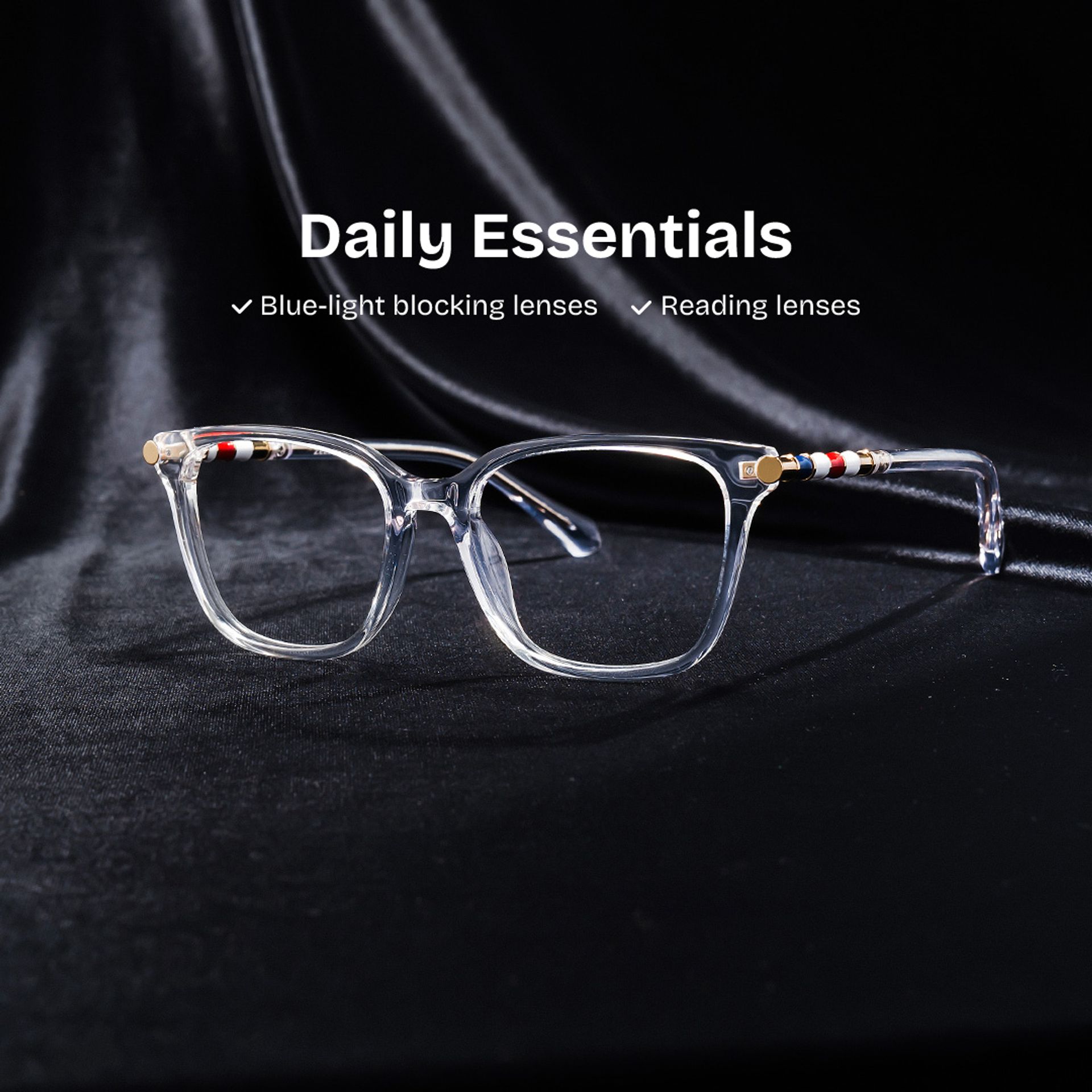 Delilah Square Clear Frame Eyeglasses for Women| ZEELOOL2