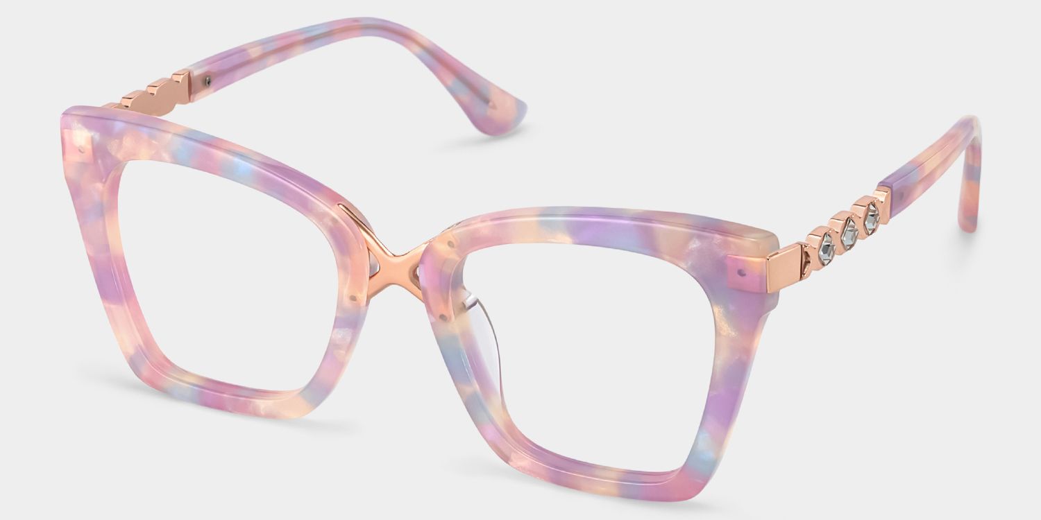 Darlyn Soft Pink Glasses in Cateye Full-Frame | Zeelool