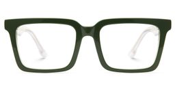 Hattie Rectangle Green Glasses1