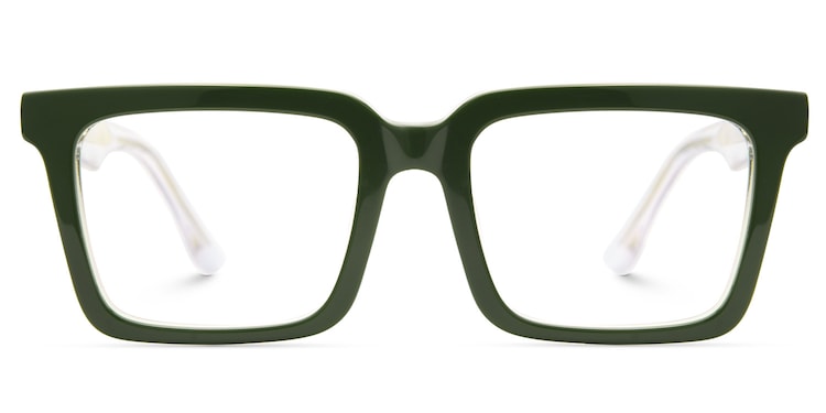 Hattie Rectangle Green Glasses