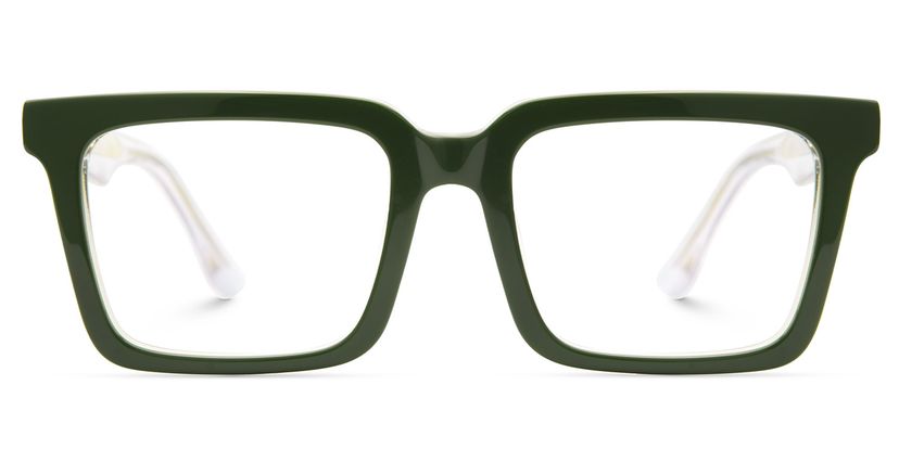 Hattie Rectangle Green Glasses