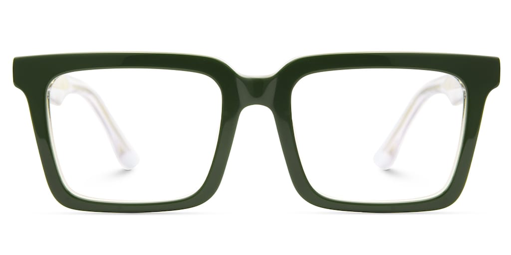 Hattie Rectangle Green Glasses