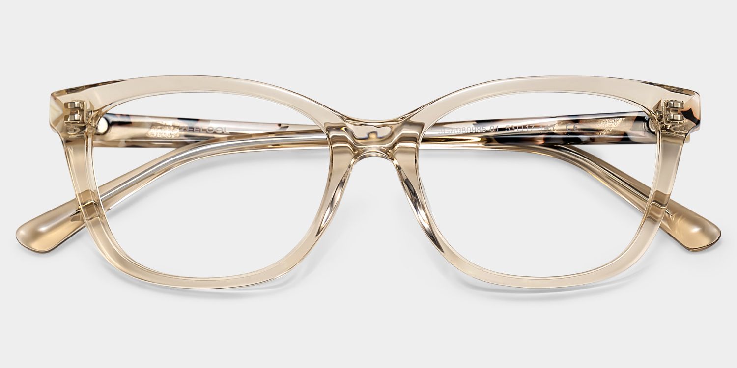 Cassia Art Beige Rectangle Glasses Frames for Women | ZEELOOL