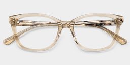 Cassia Beige Rectangle Glasses2