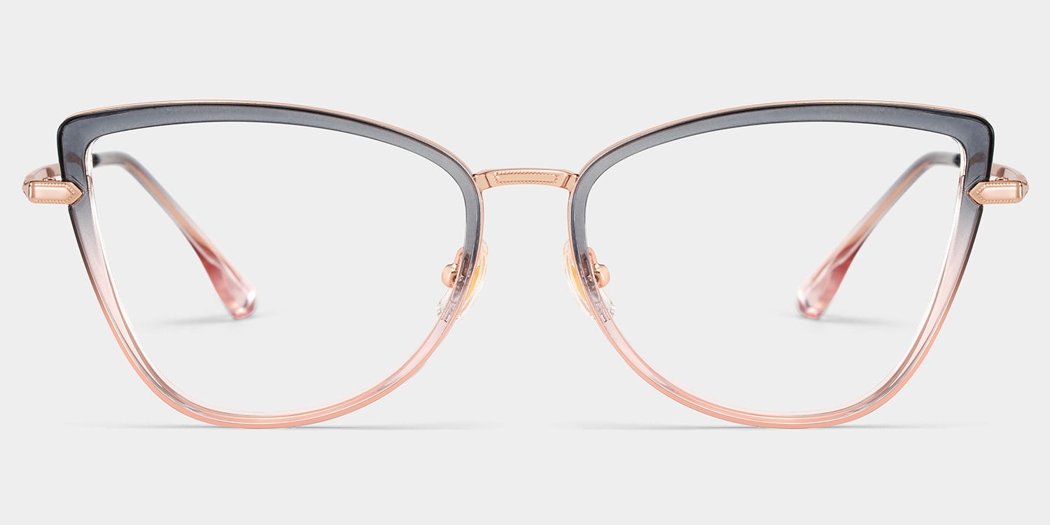 Cat eye Two-tone Eyeglasses- Sloane Mixed Frame Glasses1