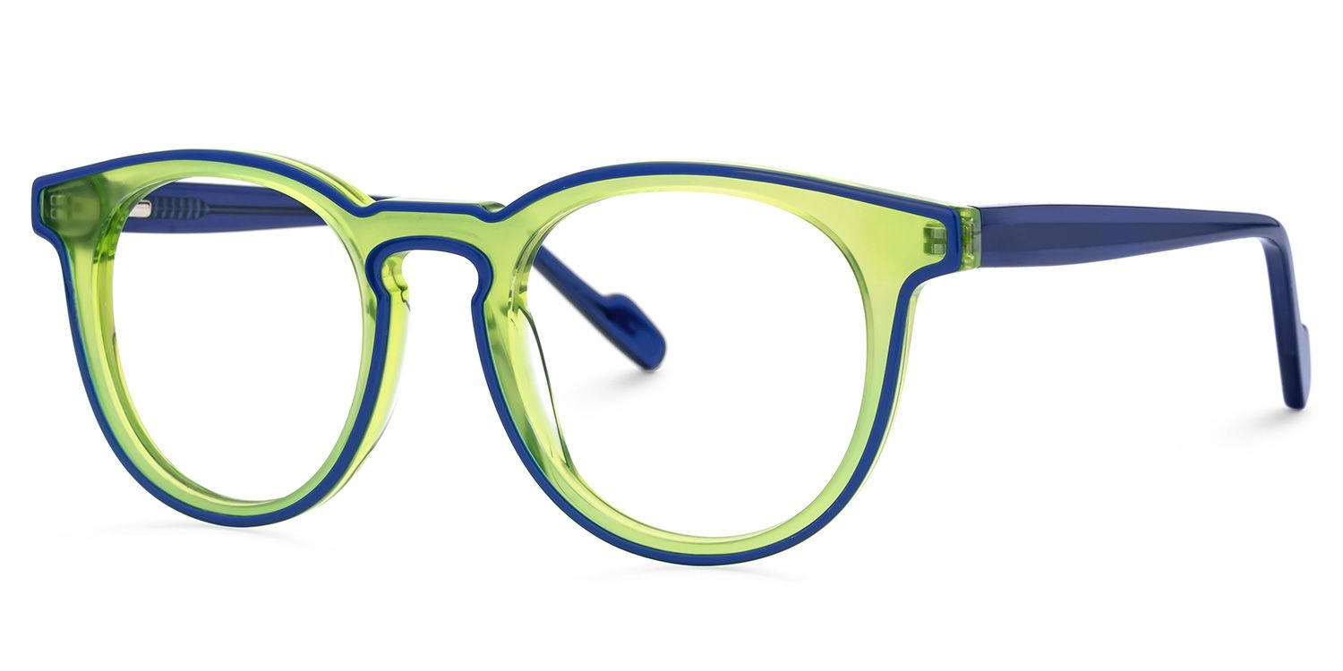 Suzette Eyeglasses in Round Green Frame | Zeelool1