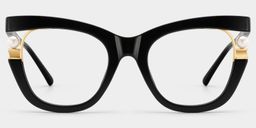 Pearl Cateye Black Glasses2