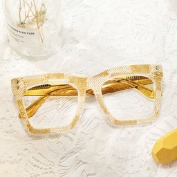 Porsha Square Yellow Glasses0