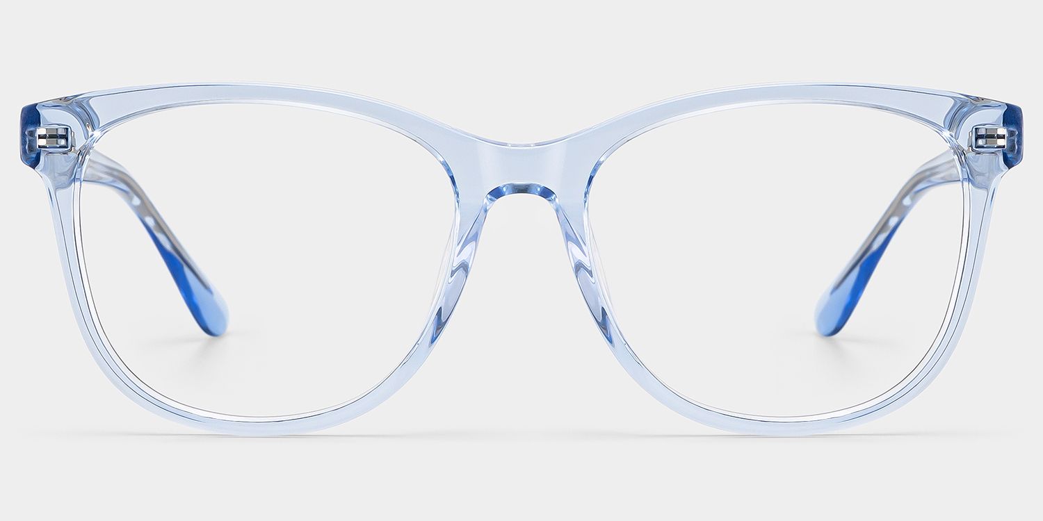 Julia Clear Blue Rectangle Glasses Frames for Sale | ZEE...0