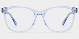 Julia Clear Blue Rectangle Glasses0