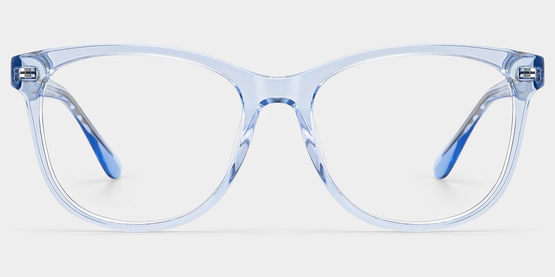 Julia Clear Blue Rectangle Glasses
