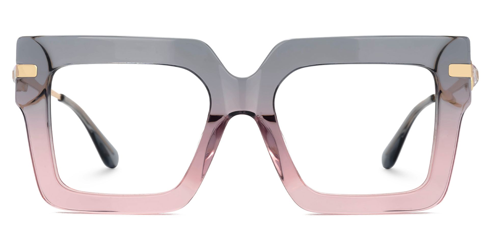 Radic Pink and Grey Designer Glasses with Square Frames0