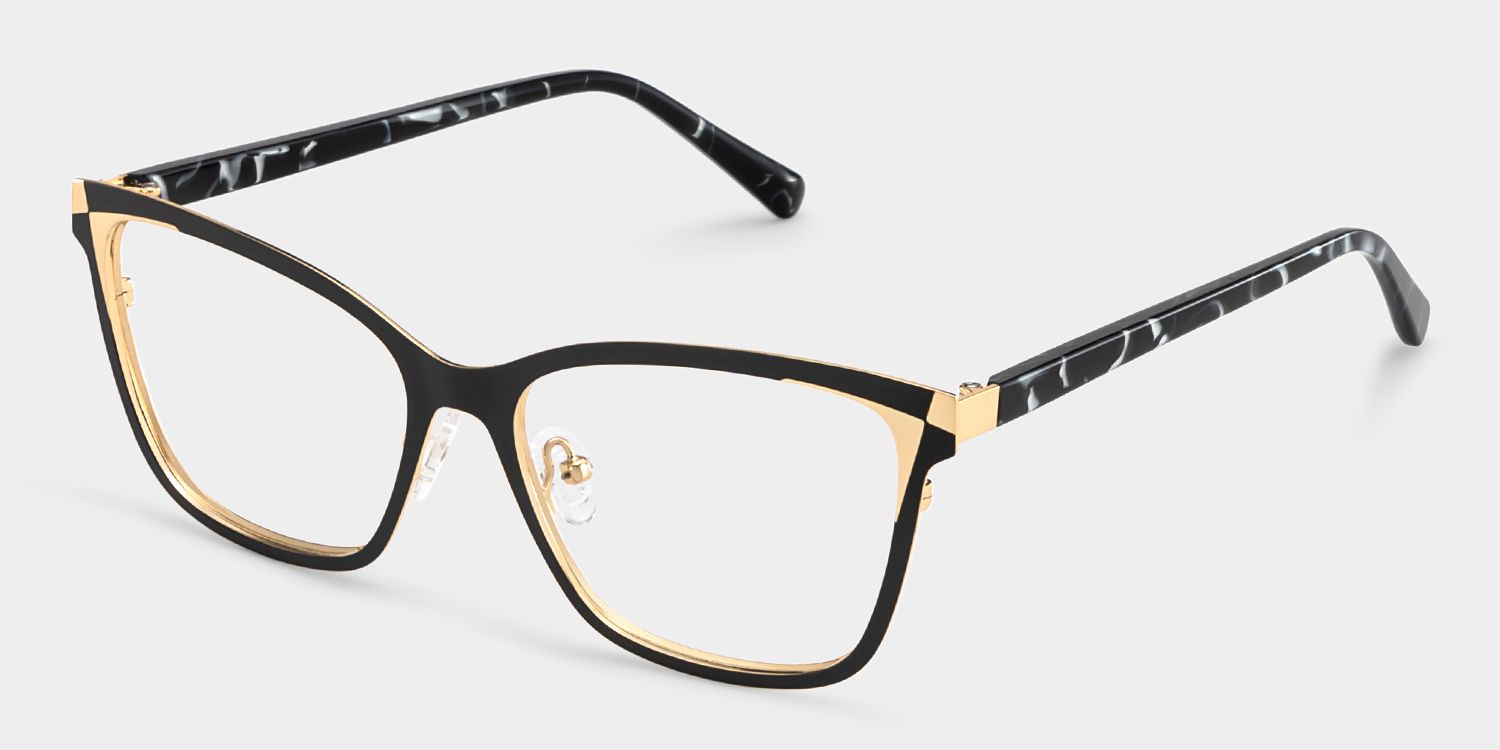 Elise Black Frame Glasses with Rectangle Frame Online | ZEELOOL3
