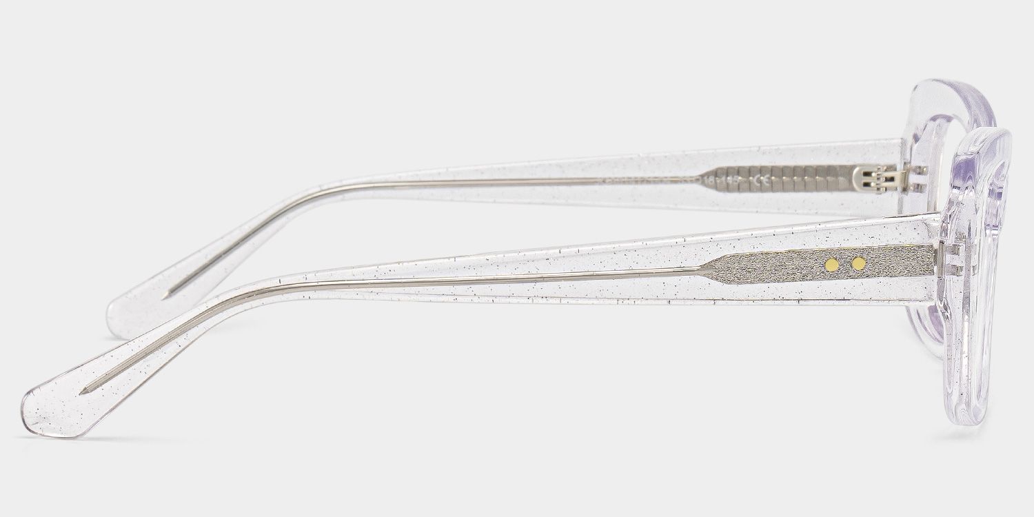 Leona Rectangle Clear Glitter Eyeglasses for Women | ZEELOOL4