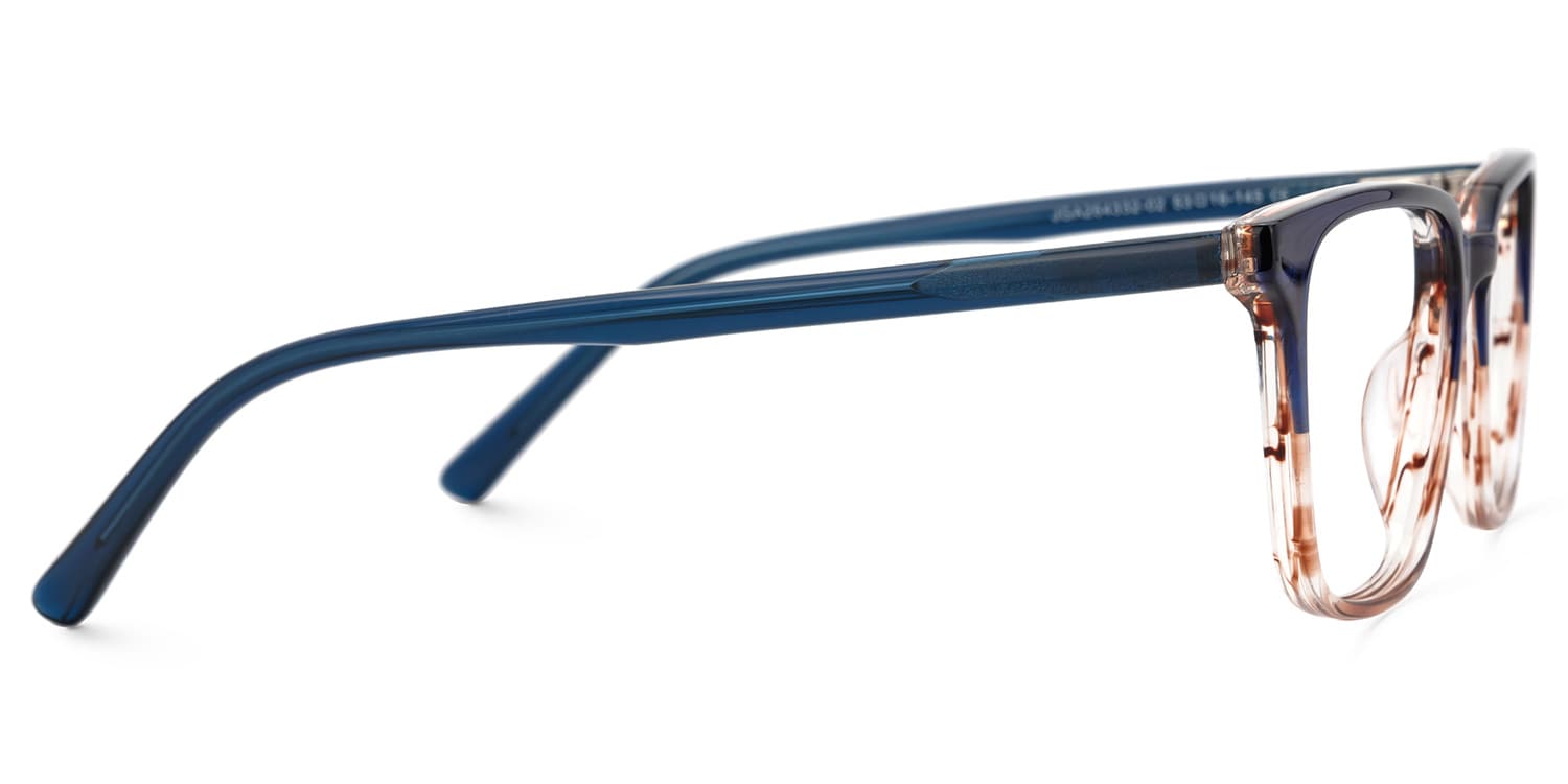 Barnhill Acetate Square Blue-Brown Frame Glasses | Zeelool2