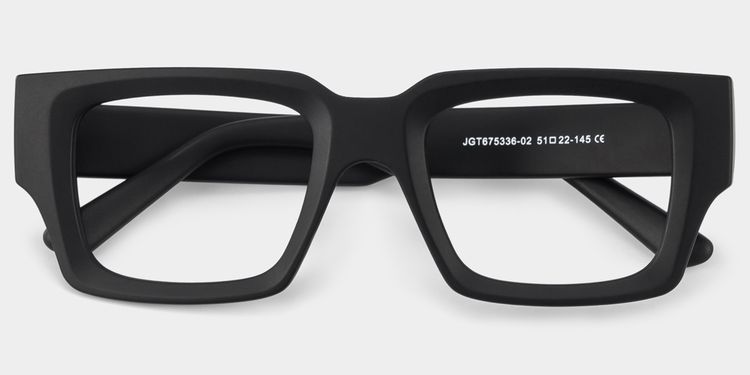 Garza Rectangle Black Glasses