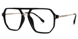 Lizbeth Aviator Black Glasses1