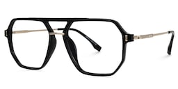 Lizbeth Aviator Black Glasses1