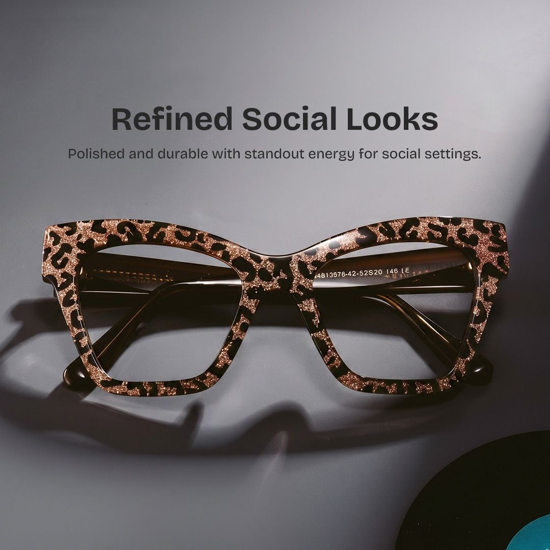 Designer Ansyah Cat Eye Leopard Print Frame Glasses
