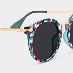 Quentina Blue Round Sunglasses4
