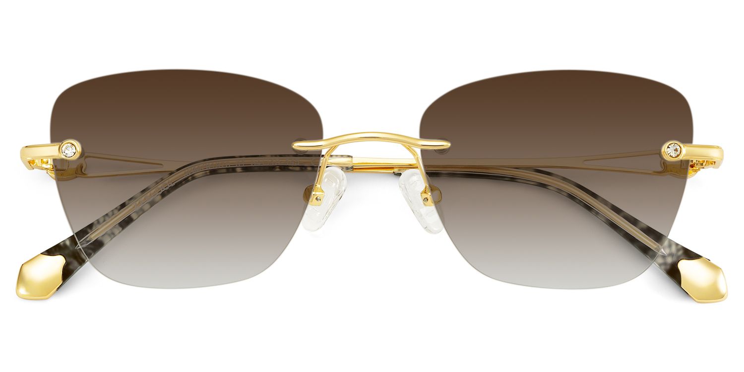 Rectangle Gold Eyeglasses- Seth Metal Frame Glasses1