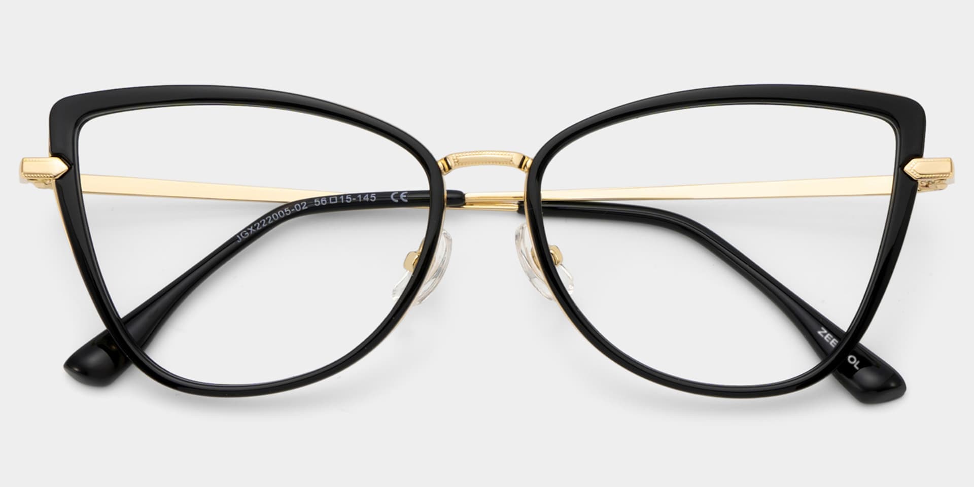 Cat eye Black Eyeglasses- Sloane Mixed Frame Glasses1