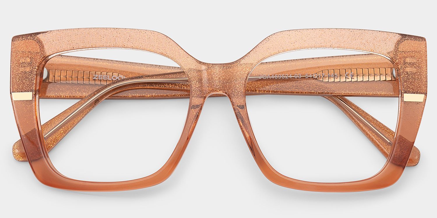 Mavis Square Clear Orange Glasses Frames For Women | ZEELOOL