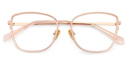 Ronan Rectangle Rose Gold Glasses1